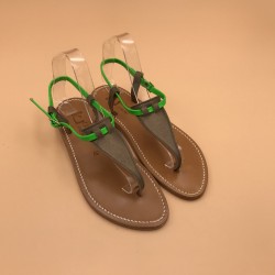 CORIOLAN Velours Métal Italiano Fluo Vert - 39