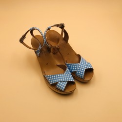 ESTRELLIS Cuir Vichy Ciel - 41
