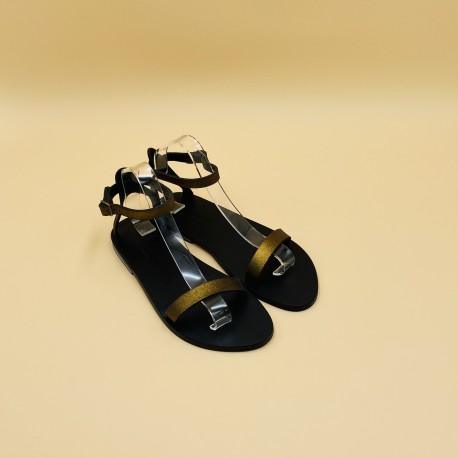 CELINE Cuir Velours Métal Bronze-40