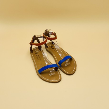 LAURA Suede Naranja Suede Azulo- 40