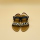 BARIGOULE Printed Zebra Tiles Black Leather - 41