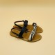 BARIGOULE Printed Zebra Tiles Black Leather - 41